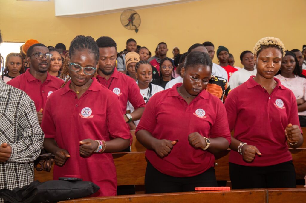 HUIB First year students during celebratioon of Eucharist 